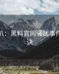独家深扒：黑料官网骚扰事件爆火秘诀