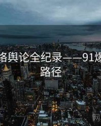 即时网络舆论全纪录——91爆料传播路径