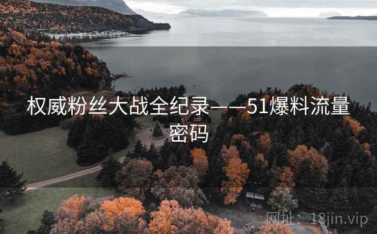权威粉丝大战全纪录——51爆料流量密码