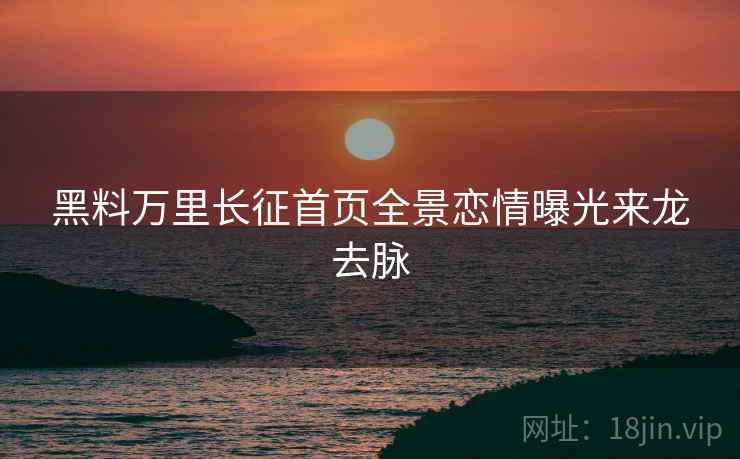 黑料万里长征首页全景恋情曝光来龙去脉