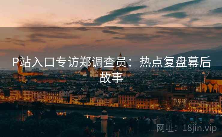 P站入口专访郑调查员：热点复盘幕后故事