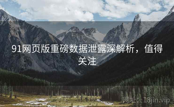 91网页版重磅数据泄露深解析，值得关注