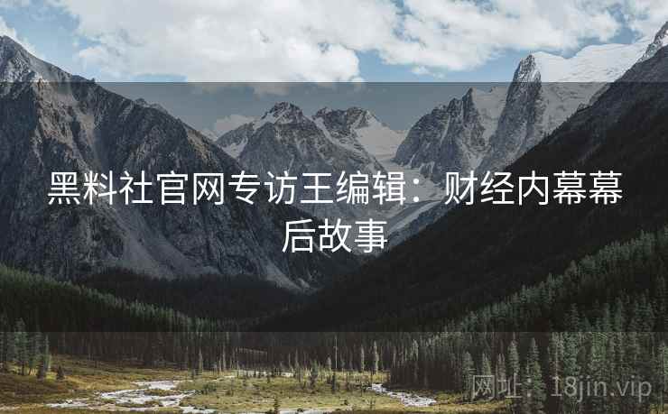 黑料社官网专访王编辑：财经内幕幕后故事