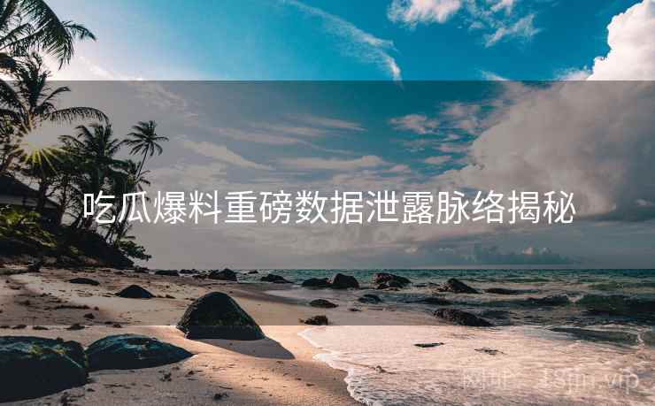 吃瓜爆料重磅数据泄露脉络揭秘
