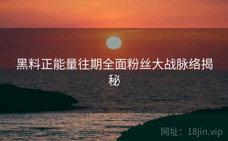 黑料正能量往期全面粉丝大战脉络揭秘